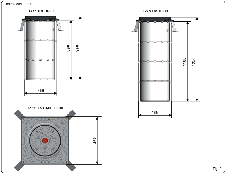 FAAC J275 Series bollard 600mm